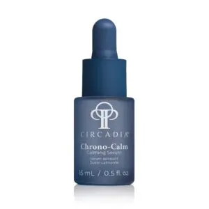Blue bottle of Circadia Chrono-Calm Calming Serum, which is 15ml in size