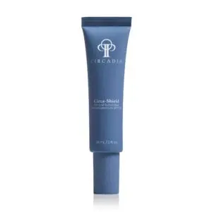 White background with a tube of Circadia Circa-Shield Mineral Sunscreen Broad Spectrum SPF 30, which is a 50ml tube