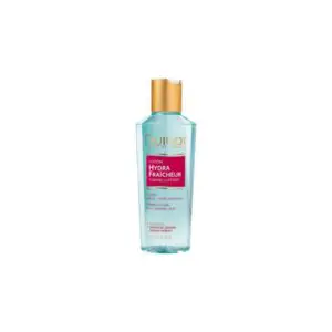 White background with a bottle of Guinot Hydra Fraicheur Toning Lotion 200ml in the center